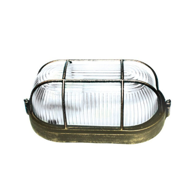 Aca Light Απλίκα Χελώνα HI503 1Φ Αλουμινίου με Καγκελάκι 20cm Χρυσό Μαύρο IP45