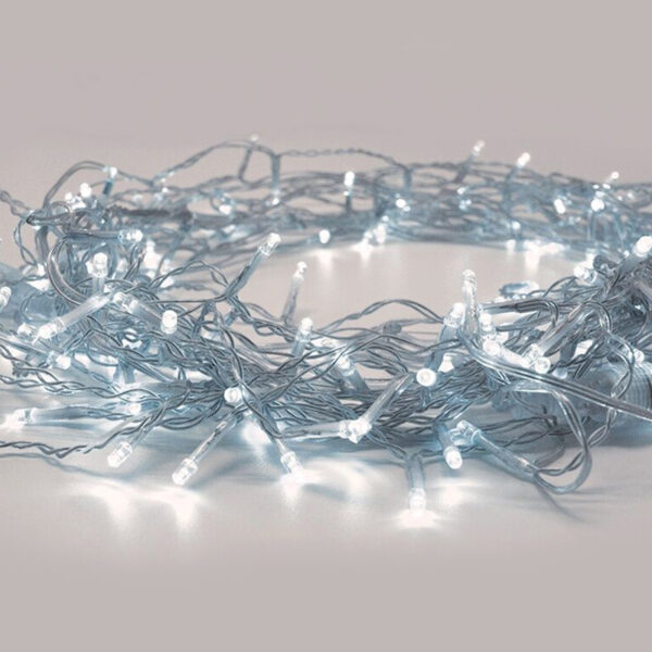 Aca Xmas Lighting Λαμπάκια LEDs 100τεμ σε Σειρά 4,95μέτρα IP44 με Διάφανο Καλώδιο 220-240V AC / 31V DC - Ψυχρό Λευκό