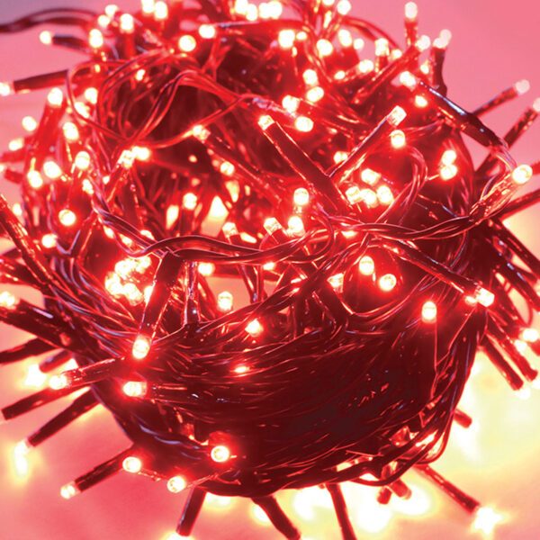 Aca Xmas Lighting Λαμπάκια LEDs 100τεμ σε Σειρά 4,95μέτρα IP44 με Πράσινο Καλώδιο 220-240V AC - Κόκκινο