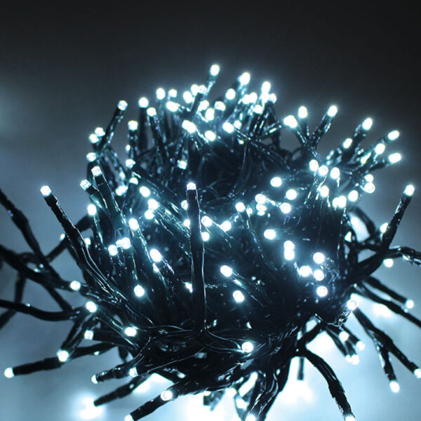 Aca Xmas Lighting Λαμπάκια LEDs 300τεμ σε Σειρά 5,00μέτρα με 8 Λειτουργίες IP44 με Πράσινο Καλώδιο 220-240V AC / 31V DC - Ψυχρό Λευκό