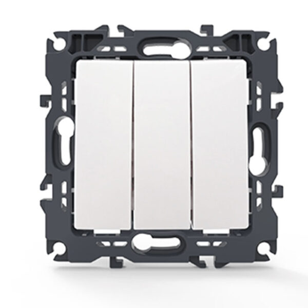 Acaelec Prime Μηχανισμός Διακόπτη Τριπλός Απλός 10AX Λευκός
