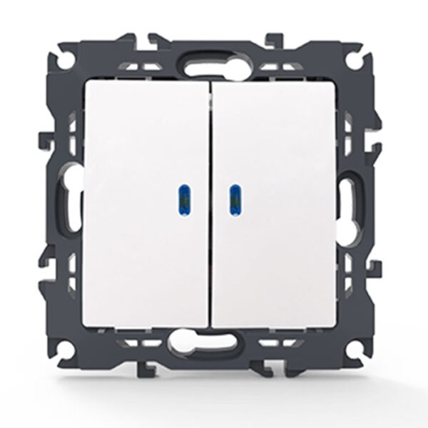 Acaelec Prime Μηχανισμός Διακόπτη K/R με Λυχνία LED Προσ/μου 10AX Λευκός