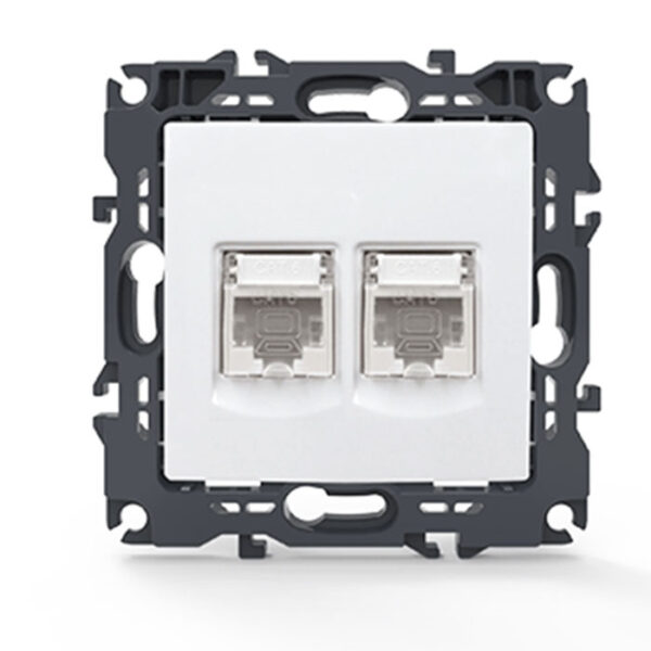 Acaelec Prime Μηχανισμός Πρίζα Δικτύου Διπλή RJ45 (CAT6) Λευκή