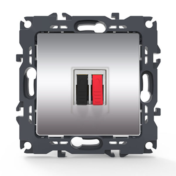 Acaelec Prime Μηχανισμός Πρίζα Ηχείων Μονή 36-230V IP20 Αλουμίνιο Ματ