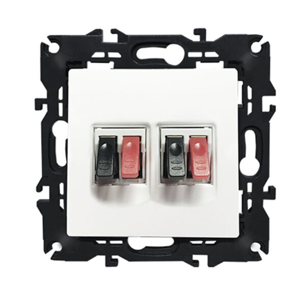 Acaelec Prime Μηχανισμός Πρίζα Ηχείων Διπλή 36-230V IP20 Λευκή