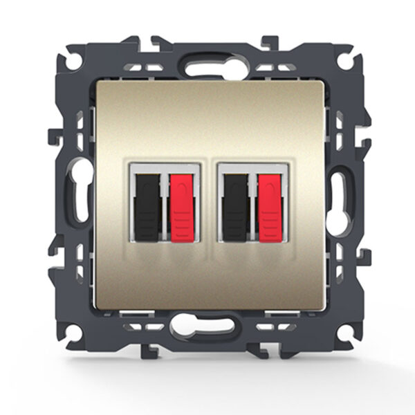 Acaelec Prime Μηχανισμός Πρίζα Ηχείων Διπλή 36-230V IP20 Σαμπανιζέ
