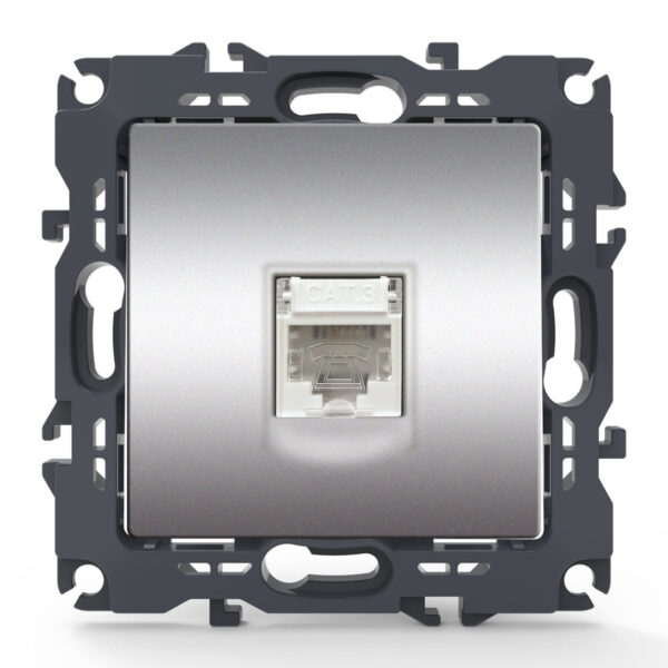Acaelec Prime Μηχανισμός Πρίζα Τηλεφώνου RJ11 Αλουμίνιο Ματ