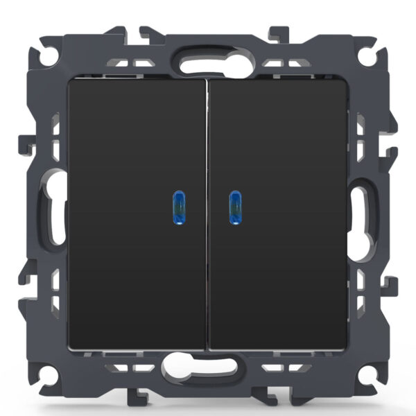 Acaelec Prime Μηχανισμός Διακόπτη K/R με Λυχνία LED Προσ/μου 10AX Ανθρακί Ματ