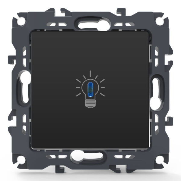 Acaelec Prime Μηχανισμός Μπουτόν Κλιμακοστασίοιυ με Λυχνία LED (230Vac) 10A Ανθρακί Ματ