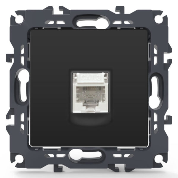 Acaelec Prime Μηχανισμός Πρίζα Τηλεφώνου RJ11 Ανθρακί Ματ