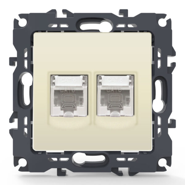 Acaelec Prime Μηχανισμός Πρίζα Δικτύου Διπλή RJ45 (CAT6) Ιβουάρ