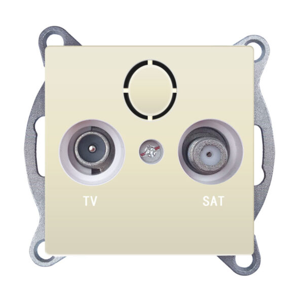 Acaelec Prime Μηχανισμός Πρίζα TV+SAT Διέλευσης Ιβουάρ