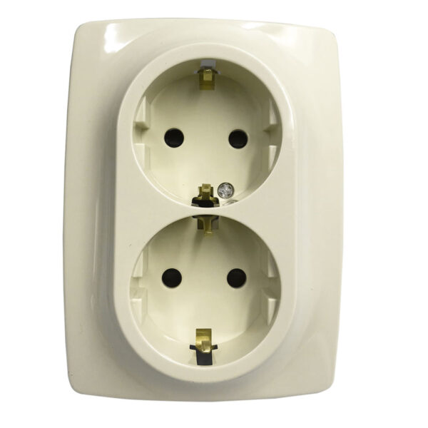Acaelec Prime Μηχανισμός Πρίζα Σούκο Ασφαλείας Διπλή 16A Ιβουάρ