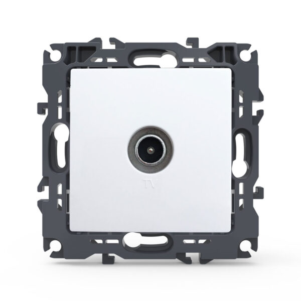 Acaelec Prime Μηχανισμός Πρίζα TV Διέλευσης Λευκή