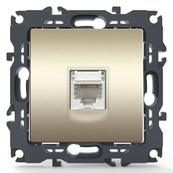Acaelec Prime Μηχανισμός Πρίζα Τηλεφώνου RJ11 Σαμπανιζέ Ματ