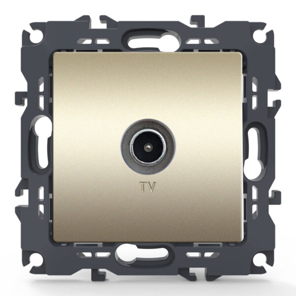 Acaelec Prime Μηχανισμός Πρίζα TV Τερματική Σαμπανιζέ Ματ