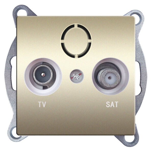 Acaelec Prime Μηχανισμός Πρίζα TV+SAT Διέλευσης Σαμπανιζέ Ματ