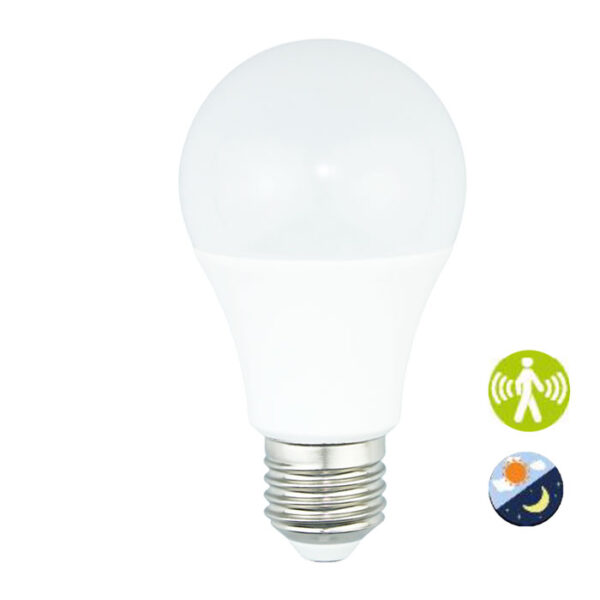 Diolamp Λάμπα LED Micro E27 12W 1100Lm 230V με Ανίχνευση Κίνησης - 6000K Ψυχρό Λευκό