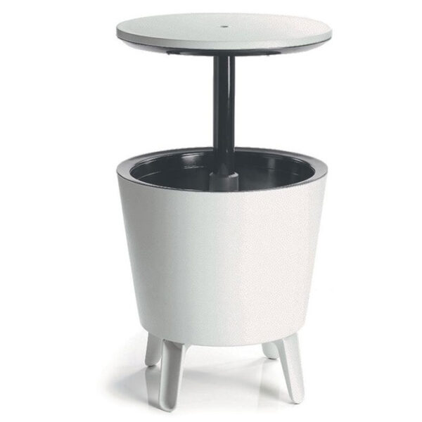 Keter Τραπεζάκι - Κάθισμα - Ψυγείο Rattan Cool Bar Λευκό 30Lt 49,5x57cm