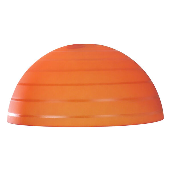 Viokef Γυαλί Μονόφωτο Ball Φ32cm Πορτοκαλί με Ριγες για Ντουϊ Ε27