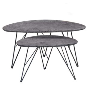 NANCY CONCRETE MDF ΣΕΤ 2 ΤΡΑΠΕΖΑΚΙΑ 90X60X45-60X40X39εκ.