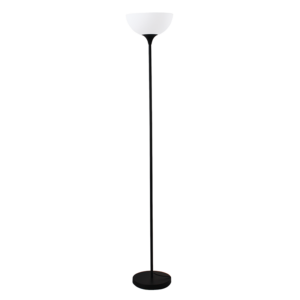 ACA Decor Φωτιστικό Δαπέδου Basico 1Φ Μεταλλικό Μαύρο Ματ με Πλαστικό Λευκό