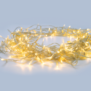 Aca Xmas Χριστουγεννιάτικη Σειρά με 300 LED Λαμπάκια (Ανά 5 cm), Θερμό Λευκό, Αντάπτορας (31V DC) & 8 Προγράμματα, IP44, 15 m, Διάφανο Καλώδιο