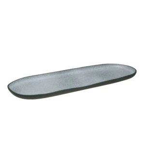 HFA Πιατέλα Οβάλ Πορσελάνης Granite Γκρι 50,5x18x2cm