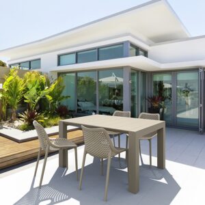 SIESTA Σετ Τραπεζαρίας 5τμχ Vegas Air Taupe 100X100/140Χ75εκ.